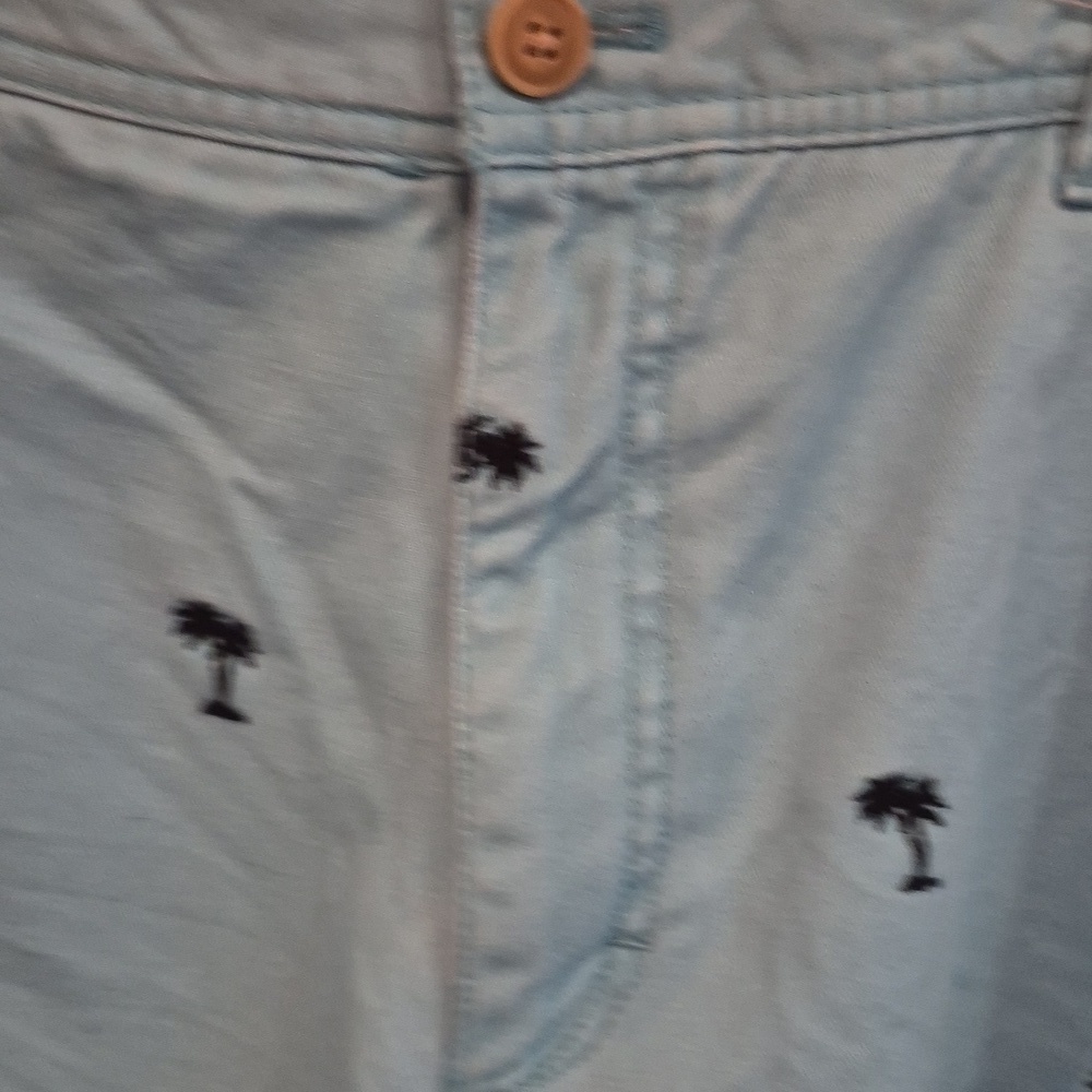 Izod Blue Shorts with Palm Tree Design In Size 38 With 9 Inch Inseam - Picture 7 of 7